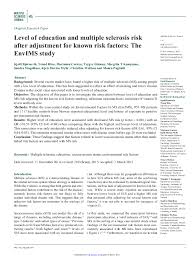 Margie thomas director, radiation oncology at firsthealth of the. Pdf Level Of Education And Multiple Sclerosis Risk After Adjustment For Known Risk Factors The Envims Study Elisabeth Celius Academia Edu