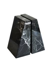 Pair Of Black Marble Bookends Bookends Black Marble Marble Decor Bedroom