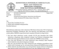 Pelaksanaan seleksi administrasi ppg dalam jabatan tahun 2022 di lingkungan. Jarg9l2ylvnyum