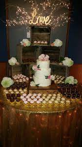 Cake And Cupcake Table At Dusseau S Wedding Cake Table Wedding Cupcake Table Wedding Cupcake Display