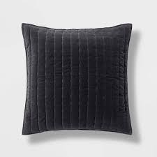 Assembled product dimensions (l x w x h). Euro Channel Stitch Velvet Quilt Sham Dark Gray Threshold Target