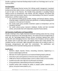 Apply to portfolio manager, associate, trustee and more! Free 7 Investment Banker Job Description Samples In Ms Word Pdf