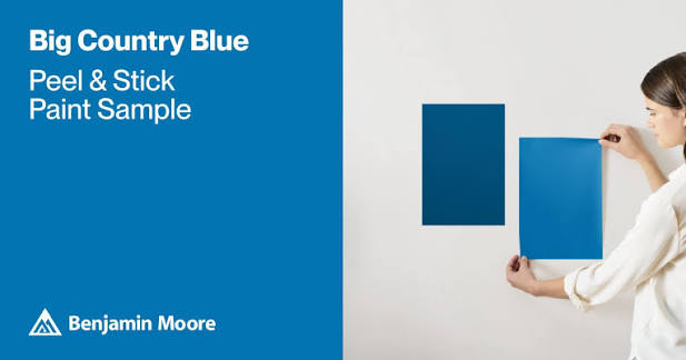 Big Country Blue Paint Sample by Benjamin Moore (2066-30) Dark/Medium Blue  | Peel & Stick Paint Sample