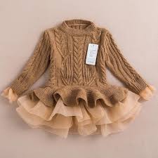 Online Cheap 2015 Autumn Winter Girls Knit Sweater Dresses Baby Girl Tulle Lace Tutu Winter Jumper Pullover Dress Kids Outfits Girls Kids Outfits Kids Fashion