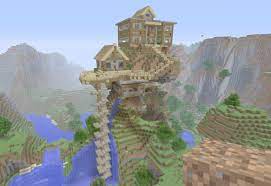I loved trying to build my house in difficult places like the sky, under water, and underground. Survival Mode Mountain House With Guest House I Ve Been Working On Minecraft