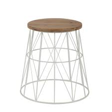 Metal Side Table In White W 45cm Maisons Du Monde Metal Side Table Side Table Furniture Side Tables