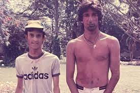 Commentator wasim akram poses for a portrait prior to the icc cricket world cup 2019 at on may 29, 2019 in london, england. What A Day That Was Old Picture Of Wasim Akram Celebrating Holi In India Goes Viral