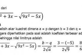 Contoh soal limit tak hingga bentuk akar dan pecahan. Rumus Cepat Mengerjakan Limit Tak Hingga