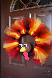 Diy Turkey Tulle Wreath Best Thanksgiving Wreath For Your Door Thanksgiving Decorations Diy Thanksgiving Wreaths Diy Thanksgiving Wreaths