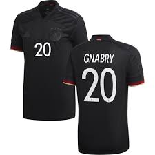 Germany arrives on the adidas condivo jersey template with a blackout effect, featuring monochromatic adidas logo and federation crest. 2021 Germany Gnabry 20 Away Soccer Jersey Love Soccer Jerseys