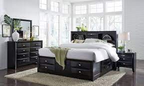 Queen and king bedroom furniture sets, expertly designed and crafted for luxurious comfort, include the bed, nightstand and dresser with mirror. Buy Global Furniture Linda Black Queen Storage Bedroom Set 5 Pcs In Black Wood Metal Veneers Online