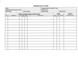 Record Keeping Charts For Breeders _whelping Details_