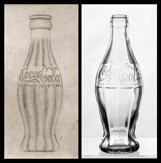 Image result for original image of the sketch of the coke bottle late 1800's to 1900's"