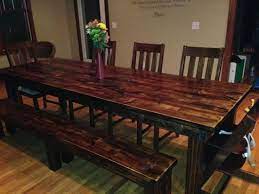 Farmhouse Table Hardwood In 2021 Farmhouse Dining Dining Room Table Kitchen Table Wood