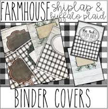 879192 moose buffalo wolf eagle wallpaper border. Farmhouse Shiplap Buffalo Plaid Editable Binder Covers Spines