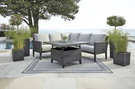 The wide collection comprises beautifully designed sectional dining table and chair that ensure users are comfortable and happy, always looking forward to their dining moments. Canvas Renfrew Conversation Dining Sectional Set Canadian Tire