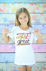 Birthday Shirts For 8 Year Old Boy Stunning Eight Glitter Birthday T Shirt Graphics Are Adhered To Each Shirt Using A Heat Tr Birthday Girl Shirt Girls Birthday Party Themes Birthday Girl Outfit