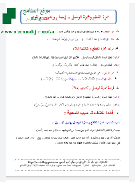 همزة الوصل وهمزة القطع مرحلة ابتدائية لغة عربية الفصل الثاني المناهج السعودية