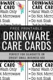 Insulated tumbler care instructions cards. Printable Drinkware Care Cards My Designs In The Chaos