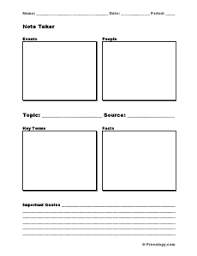 See math graphic organizers, printable hamburger writing graphic organizer & vocabulary graphic organizer templates & more. Note Taking Organizer Freeology