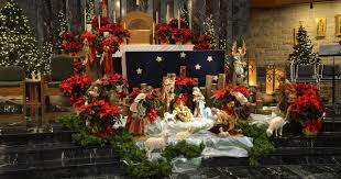Demetz Church Size Nativity Display St John Vianney Catholic Church Flint Mich Church Christmas Decorations Christmas Nativity Scene Church Altar Decorations