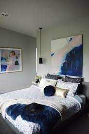 Grey and navy bedroom gray excellent ideas best about bedrooms on grey and navy bedroom navy and gray bedrooms design ideas decorpad gray and turquoise blue bedroom features a shiplap clad wall lined with a trio of framed turquoise painted sea fans placed over a gray headboard on bed. 16 Best Navy Blue Bedroom Decor Ideas For A Timeless Makeover In 2021