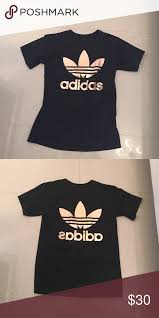 Black And Gold Shirt Women S Adidas Rose Gold Black Tee Rose Gold Adidas Black Tee Tees