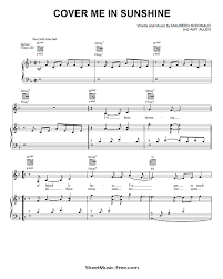 Sheet music arranged for piano/vocal/chords, and singer pro in f major. Cover Me In Sunshine Sheet Music Pink Willow Sage Hart Sheetmusic Free Com