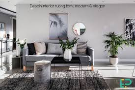Sofa ditempatkan untuk menengahi ruang terbuka dan eksploitasi ruang keluarga di tengah. Desain Interior Ruang Tamu Modern Elegan Easy Property