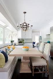 Rustic breakfast nook table set. Sunny Breakfast Nook Transitional Dining Room Rustic Farmhouse Kitchen Banquette Seating In Kitchen