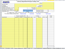 Excel Recipe Template For Chefs Chefs Resources