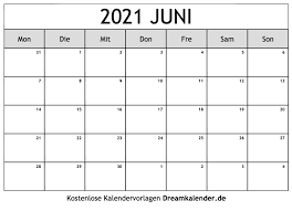 Dabei können sie bei den kalendern ihrer wahl entscheiden, ob sie die feiertage für ganz. Kalender Juni 2021