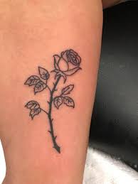 A Little Rose Outline Tattoo Rose Outline Tattoo Minimalist Tattoo Rose Tattoos