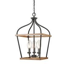 This 3 light mini pendant from the devin collection features a vintage industrial design with an open cage with tumbled natural brass and olde bronze. Wood Grain Farmhouse Glass Shade Lantern Cage Pendant 3 Lights Claxy