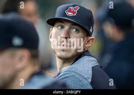 Cleveland Indians relief pitcher Oliver Perez (39) with an off speed pitch  during a spring training game against the San Diego Padres, Sunday, March 2  Stock Photo