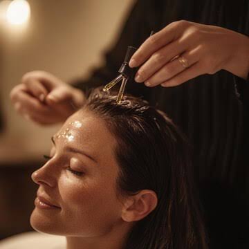 Specialist examining scalp condition at Profrea