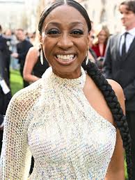 Beverley Knight flaunts legs in thigh-high split dress with sheer skirt at  Olivier Awards