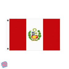 When displayed by the government, it incorporates the national coat of arms in the centre. Flagge Peru 10 00