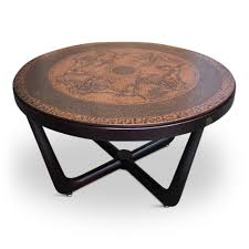 Restaurant cafe shop nordic hotel home furniture glass base copper bell stainless steel coffee table round. Copper Wood Egyptian Themed Coffee Table By Vad Trevare Norway 1970s 100544