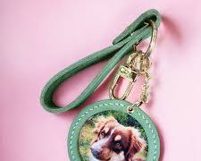 fabric keychain with a pet portraitの画像