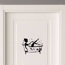 Bathroom Art Decal Bath Time Vinyl Door Sticker Creative Home Decoration Wall Stickers A2297 Https Wallsticker Door Stickers Vinyl Doors Girls Wall Decals