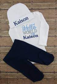 Newborn Baby Boy Coming Home Outfit Take Home Outfit Baby Boy Clothes Baby Boy Bodysuit Name Hello Baby Girl Clothes Winter Baby Boy Outfits Boy Outfits