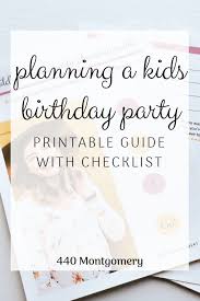 Planning A First Birthday Party Checklist Planning A Birthday Party Printable Checklist And Guide Birthday Party Checklist Party Planning Guide Kids Birthday Party