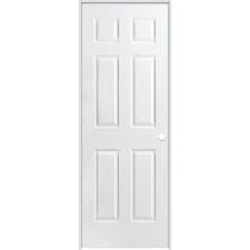If you're going for a rustic or farmhouse look then barn doors are an excellent option to compliment your style. Masonite 30 Inch X 80 Inch Lefthand Primed 6 Panel Textured Prehung Interior Door With Rab The Home Depot Canada