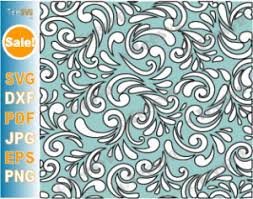 Use these simple templates for coloring pages, diy projects, sewing and quilting, crafts, vinyl cutting, screen printing, cricut cutting machines, etc. Seamless Floral Pattern Svg Layered Black And White Turquoise Background Western Floral Pattern Svg Elegant Seamless Flowers Vector Teesvg Etsy Pinterest