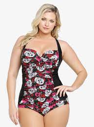Skull Floral Print Natural Support One Piece Swimsuit Torrid Plus Size Swimsuits Plus Size Outfits One Piece