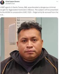 Border Patrol Chief: Agents 'apprehended a dangerous criminal sought for  aggravated homicide in Mexico'