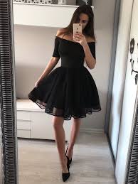 A Line Off The Shoulder Black Homecoming Dresses Chic Little Black Dress Ard1730 Black Homecoming Dress Black Prom Dress Short Homecoming Dresses Short