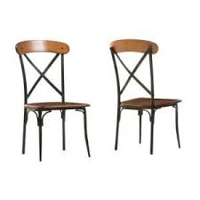 Baxton Studio Broxburn Light Brown Wood And Metal Dining Chairs Set Of 2 2pc 6056 Hd The Home Depot Metal Dining Chairs Dining Chairs Dining Chair Set
