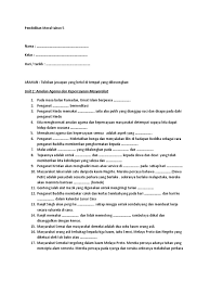 Ujian bulanan pj tahun 2 2015 / kertas soalan pendidikan moral tahun 5 kssr via www.slideshare.net. Pendidikan Moral Tahun 5 Latihan Unit 1
